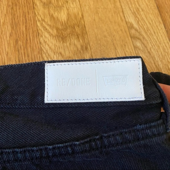 Re/Done Black High Waist Ankle Crop Distressed Jeans - Picture 8 of 10